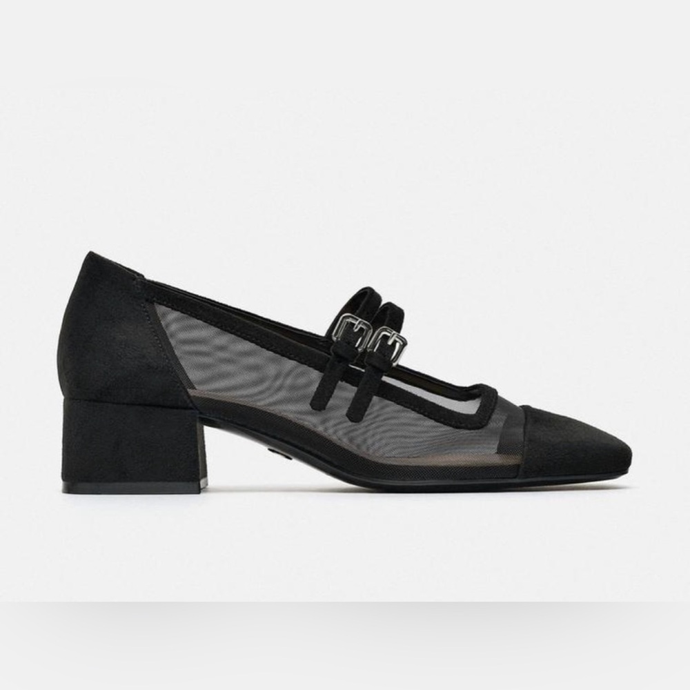 Zara Black Flats with Sheer Detail - Picture 8 of 13